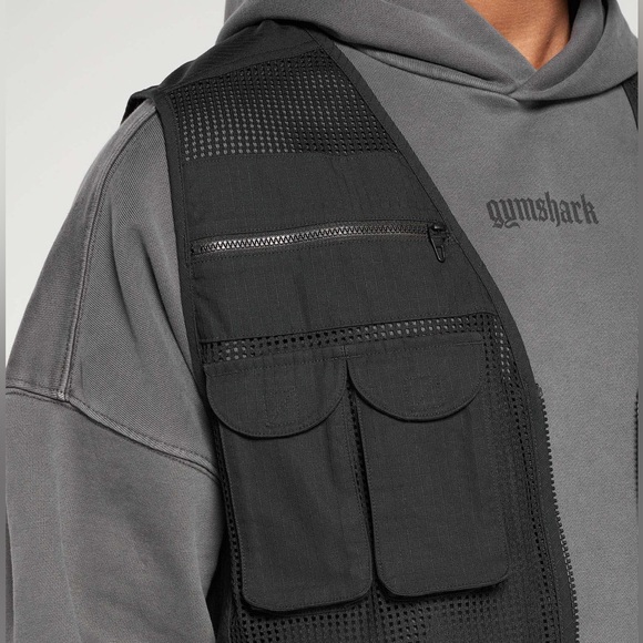 Men’s Gymshark Woven Vest Size M Black - Picture 2 of 6